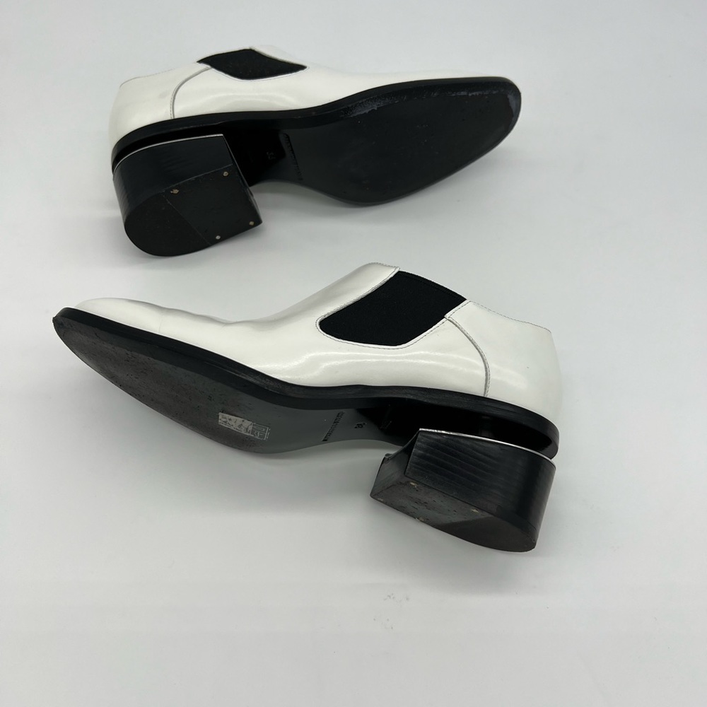 Alexander Wang Kori White Chelsea Leather Cutout Heel Chelsea Ankle Boots Size 6 - Picture 16 of 16